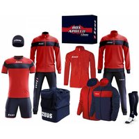 Zeus Apollo Fußball Set Teamwear Box 12-teilig Rot Navy von Zeus