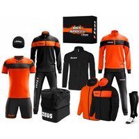 Zeus Apollo Fußball Set Teamwear Box 12-teilig Schwarz Neon Orange von Zeus