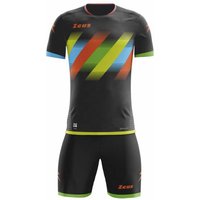 Zeus Icon Teamwear Set Trikot mit Shorts schwarz neon orange von Zeus