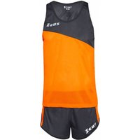 Zeus Kit Robert Herren Leichtathletik Singlet Set Trikot mit Shorts orange von Zeus