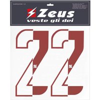 Zeus Nummern-Set 1-22 zum Aufbügeln 10cm halb rot von Zeus