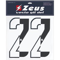 Zeus Nummern-Set 1-22 zum Aufbügeln 10cm halb schwarz von Zeus