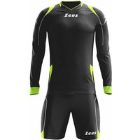 Zeus Paros Torwart Set Langarm Trikot mit Shorts Schwarz Neon Gelb von Zeus