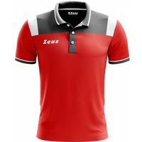 Zeus Vesuvio Herren Polo-Shirt rot grau von Zeus