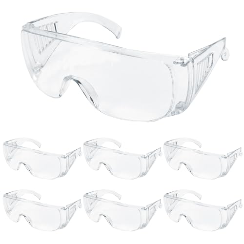 Zeuwets 6 Stücke Schutzbrille, Transparent Sicherheitsbrille, Schutzbrille Arbeitsschutzbrille, Augenschutz Schutzbrillen, Laborbrille Augenschutzbrille Kratzfeste Linsen für Brillenträger Labor von Zeuwets