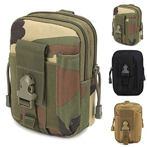 ZhaoCo Taktische Hüfttaschen, Nylon Militär Kompakt MOLLE EDC Tasche Gürteltasche Beutel Taille Taschen für Gadget-Dienstprogramm Handy Camping Wandern und Reisen - Tarnung von ZhaoCo