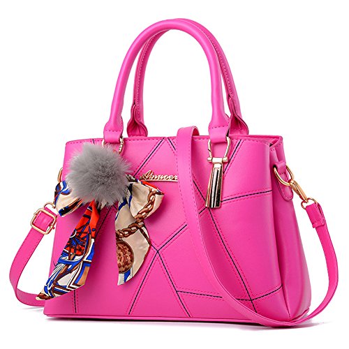 Henkeltasche Handtaschen Schulter Diagonal Tasche Beiläufige Handtaschen mit Schal Frauen Rose von ZiXing