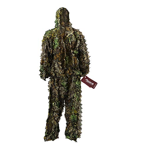 Zicac 3D Ghillie Tarnanzug Dschungel Ghillie Suit Woodland Camouflage Anzug Kleidung Für Jagd Verdeckt Festschmuck von Zicac