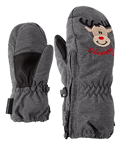 Ziener Baby LE ZOO MINIS glove Ski-handschuhe / Wintersport |warm, atmungsaktiv, grau (dark melange/black), 116 von Ziener