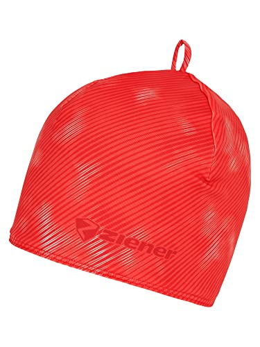 Ziener Damen/Herren ISOKE Mütze | Outdoor, Langlauf, Joggen/elastisch, atmungsaktiv, hot red Stripe, Einheitsgröße von Ziener