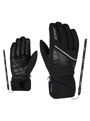 Ziener Damen KAIKA AS Ski-Handschuhe/Wintersport | Wasserdicht, Atmungsaktiv, Black, 6 von Ziener