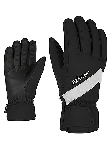 Ziener Damen KAITI Ski-Handschuhe/Wintersport | wasserdicht, atmungsaktiv, Black.White, 7 von Ziener