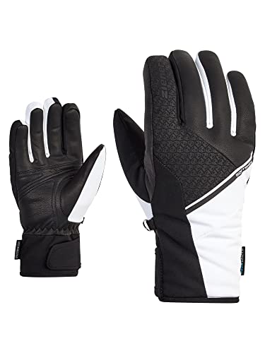 Ziener Damen KASADINA Ski-Handschuhe/Wintersport | wasserdicht, atmungsaktiv, Soft-Shell, Black.White, 6 von Ziener