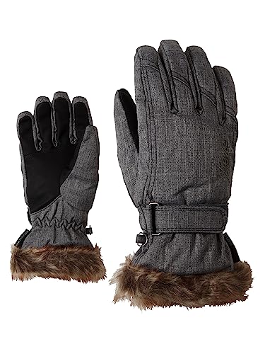 Ziener Damen KIM lady glove Ski-handschuhe / Wintersport |warm, atmungsaktiv, grau (grey melange), 6 von Ziener