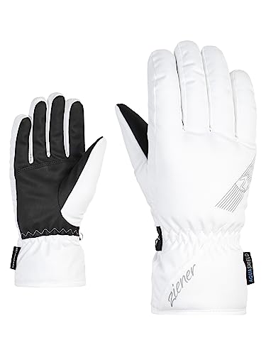 Ziener Damen KORENA Ski-Handschuhe/Wintersport | wasserdicht, atmungsaktiv, White, 7,5 von Ziener