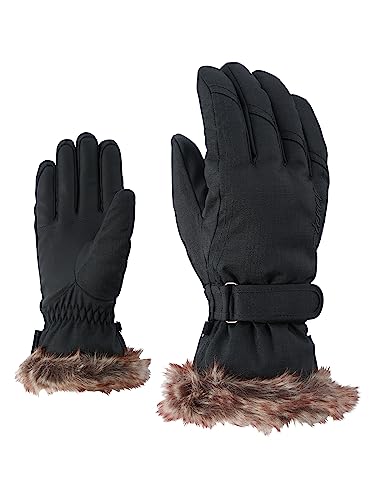 Ziener Damen KIM lady glove Ski-handschuhe / Wintersport |warm, atmungsaktiv, schwarz (black-stru), 6.5 von Ziener