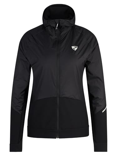 Ziener Damen NAKIMA Softshell- / Hybrid-Jacke Skitour | atmungsaktiv, wind- und wasserabweisend, black, 44 von Ziener