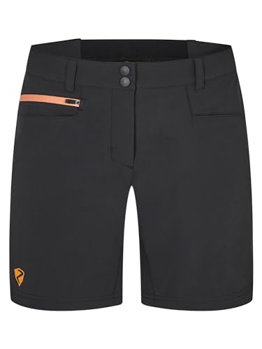 Ziener Damen NEJA Outdoor-Shorts/Rad- / Wander-Hose - atmungsaktiv,schnelltrocknend,elastisch, Black/apricot, 46 von Ziener