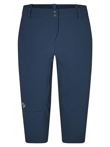 Ziener Damen NESTLA X-Function Fahrrad-Shorts mit Innenhose - Mountainbike/Outdoor/Freizeit - atmungsaktiv,schnelltrocknend,gepolstert,3/4,Knielang, hale Navy, 40 von Ziener
