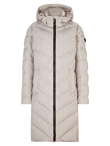 Ziener Damen TELSE Winter-Mantel | warm, atmungsaktiv, wasserdicht, knielang, silver beige, 38 von Ziener
