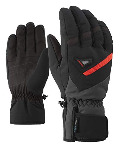 Ziener Herren GARY AS glove ski alpine Ski-handschuhe / Wintersport | wasserdicht, atmungsaktiv, schwarz (black/graphite), 6.5 von Ziener