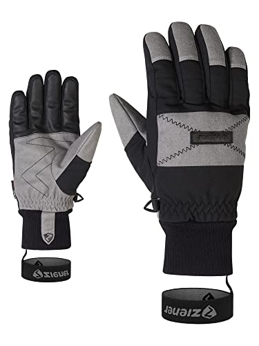 Ziener Herren Gendo Ski-Handschuhe/Wintersport | atmungsaktiv, wasserdicht, trendig, Black, 7 von Ziener