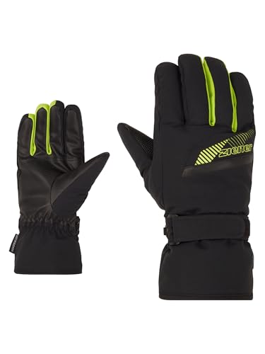 Ziener Herren GORDANUS Ski-Handschuhe/Wintersport | wasserdicht, PFC frei, Black.Lime, 9,5 von Ziener