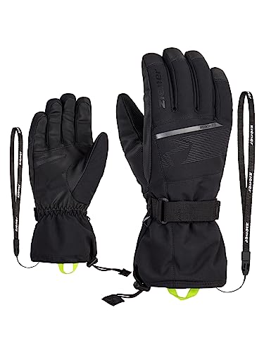 Ziener Herren Gentian Ski-Handschuhe/Wintersport | wasserdicht, Lange Stulpe, Black, 10.5 von Ziener