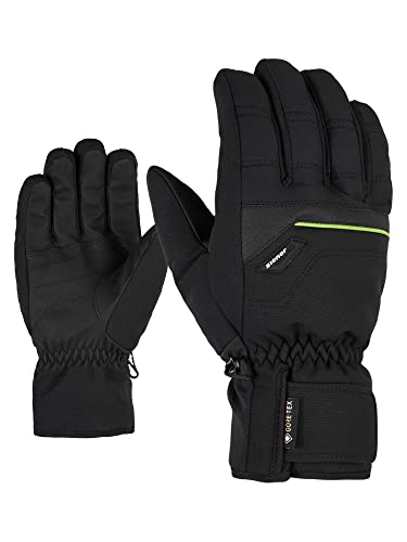 Ziener Herren Glyn GTX Plus Glove Alpine Ski-Handschuhe/Wintersport Wasserdicht, Atmungsaktiv, Warm, Gore-tex, Black/Lime Green, 6.5 Warm Glove Ski Alpine von Ziener