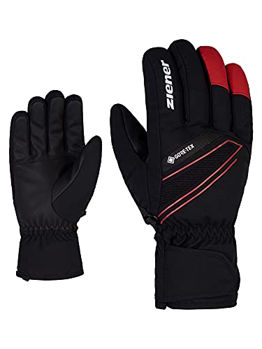 Ziener Herren Gunar Ski-Handschuhe/Wintersport | wasserdicht atmungsaktiv warm Gore-Tex, black.red, 7,5 von Ziener