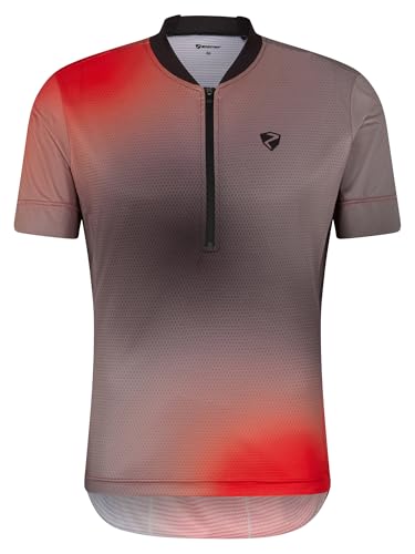 Ziener Herren NEMIC Fahrradtrikot/Radtrikot - Mountainbike|Rennrad - atmungsaktiv, schnelltrocknend, elastisch, Kurzarm, Black. red, 52 von Ziener