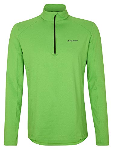 Ziener Herren PAULINO Skipullover, Skirolli, Funktions-Shirt | Langarm, Atmungsaktiv, Green.Melange, 54 von Ziener