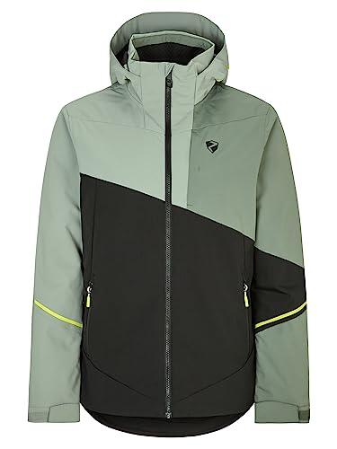 Ziener Herren TIMPA Ski-Jacke/Snowboard-Jacke | atmungsaktiv, wasserdicht, black.green mud, 58 von Ziener