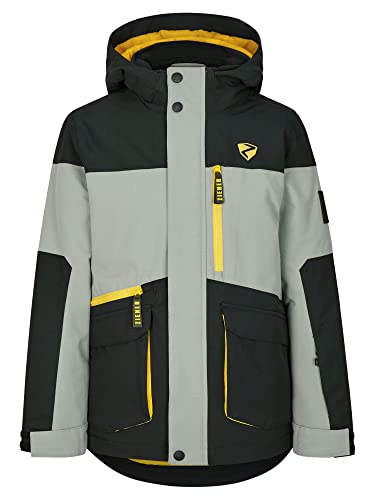 Ziener Jungen AGONIS Ski-Jacke, Winter-Jacke | wasserdicht, winddicht, warm, gray seal ripstop, 128 von Ziener