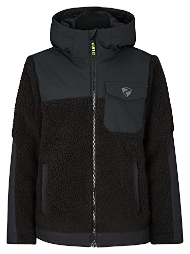 Ziener Jungen arjun Fleece Jacke Freizeit Sport warm PFC frei, Schwarz, 164 EU von Ziener