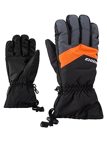Ziener Kinder LETT AS glove junior Ski-Handschuhe / Wintersport | wasserdicht, atmungsaktiv, schwarz (black/Graphite), 7.5 von Ziener
