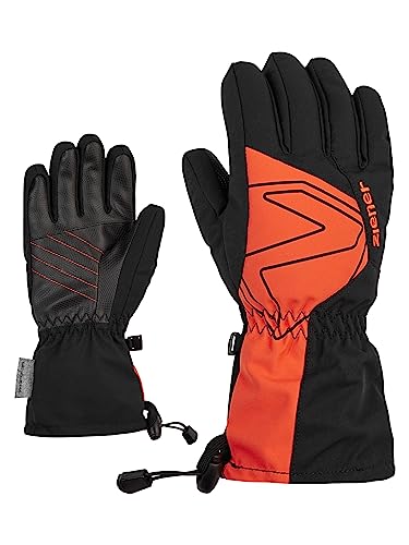 Ziener Kinder Laval Ski-Handschuhe/Wintersport | wasserdicht extra warm Wolle, black.burnt orange, 4 von Ziener