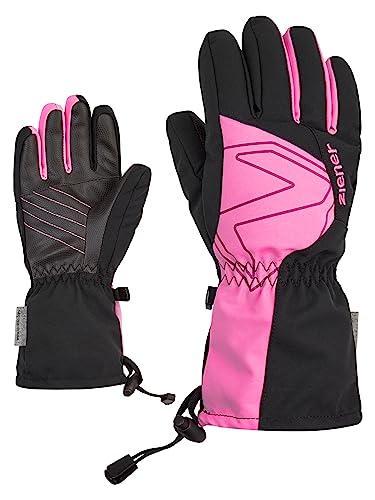 Ziener Kinder Laval Ski-Handschuhe/Wintersport | wasserdicht extra warm Wolle, black.fuchsia pink, 3,5 von Ziener