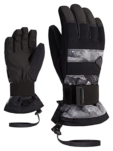 Ziener Kinder MANU Snowboard-Handschuhe / Wintersport | wasserdicht, atmungsaktiv; Protektor, Grey Mountain Print, XL von Ziener