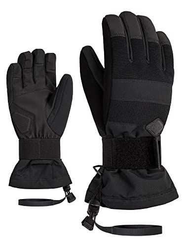 Ziener Kinder MANU Snowboard-Handschuhe/Wintersport | wasserdicht, atmungsaktiv; Protektor, Black, XL von Ziener