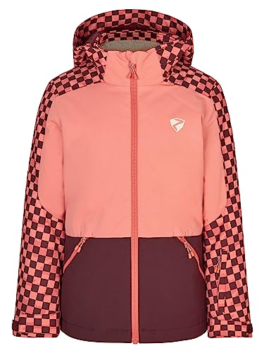 Ziener Mädchen AMELY Ski-Jacke, Winterjacke | wasserdicht, winddicht, warm, chessboard print, 152 von Ziener