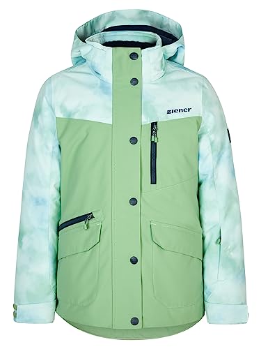 Ziener Mädchen ANOKI Ski-Jacke, Winterjacke | wasserdicht, winddicht, warm, pastel green, 128 von Ziener