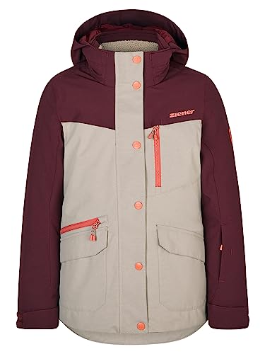 Ziener Mädchen ANOKI Ski-Jacke, Winterjacke | wasserdicht, winddicht, warm, silver beige tex, 116 von Ziener