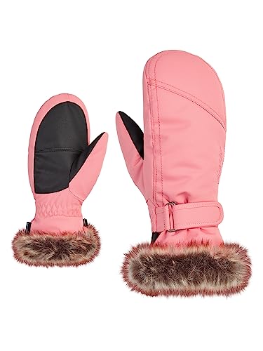Ziener Mädchen LED Ski-Fäustling/Wintersport | warm atmungsaktiv, pink vanilla stru, 3,5 von Ziener