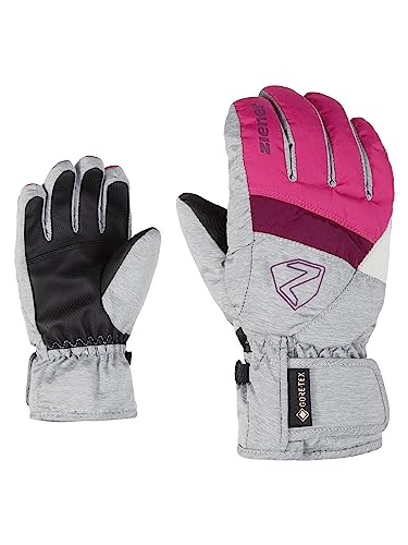 Ziener Mädchen LEIF GTX Junior Ski-Handschuhe/Wintersport | Wasserdicht, Atmungsaktiv, pop pink/Light Melange, 3 von Ziener