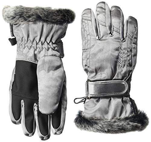 Ziener Mädchen LIM GIRLS glove junior Ski-handschuhe/Wintersport, metallic silver, silber (metallic silver), 3.5 von Ziener