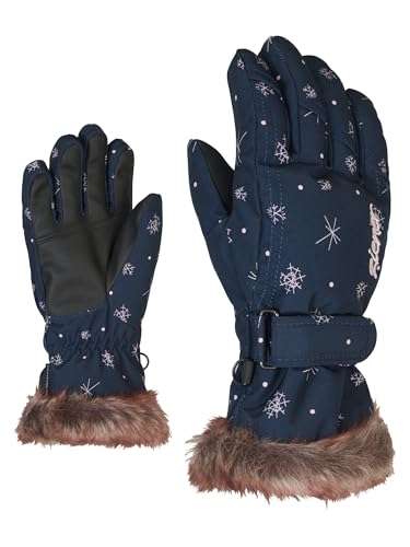 Ziener Mädchen LIM Ski-Handschuhe/Wintersport | warm atmungsaktiv, snowcrystal print, 6 von Ziener