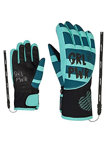 Ziener Mädchen LIWA Ski-Handschuhe/Wintersport | wasserdicht, Primaloft, modisch, Blue sea.arcadian Green, 4 von Ziener