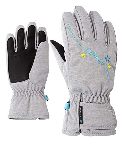 Ziener Mädchen LULA AS GIRLS glove junior Ski-handschuhe / Wintersport | wasserdicht, atmungsaktiv, grau (light melange), 4.5 von Ziener