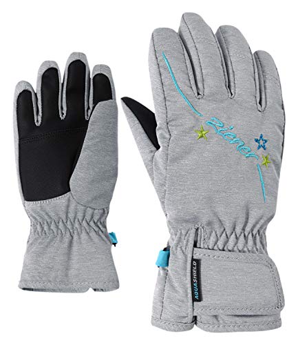 Ziener Mädchen LULA AS GIRLS glove junior Ski-handschuhe / Wintersport | wasserdicht, atmungsaktiv, grau (light melange), 5.5 von Ziener